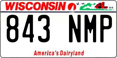 WI license plate 843NMP