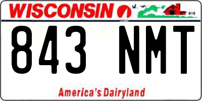 WI license plate 843NMT