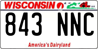 WI license plate 843NNC