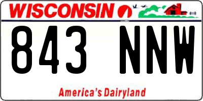 WI license plate 843NNW