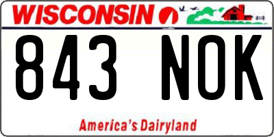 WI license plate 843NOK