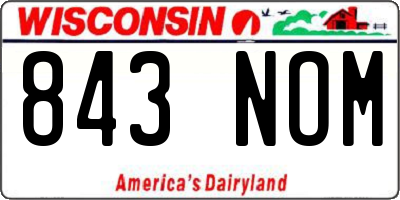 WI license plate 843NOM