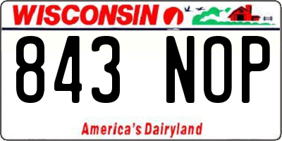 WI license plate 843NOP