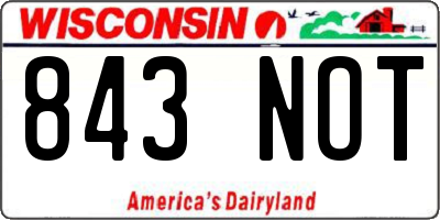WI license plate 843NOT