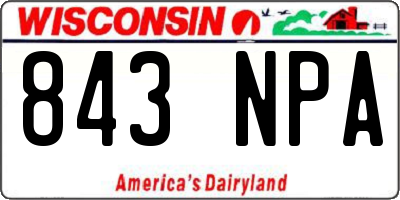 WI license plate 843NPA