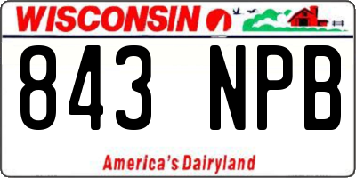 WI license plate 843NPB