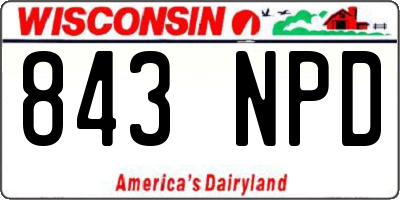 WI license plate 843NPD