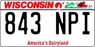 WI license plate 843NPI