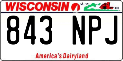 WI license plate 843NPJ