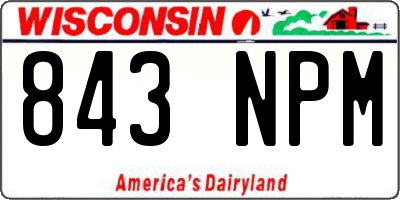 WI license plate 843NPM