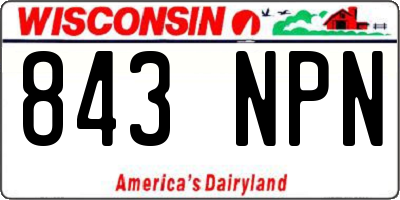 WI license plate 843NPN
