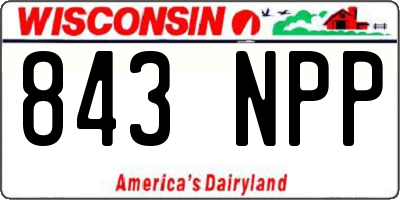 WI license plate 843NPP