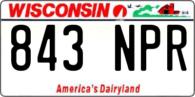 WI license plate 843NPR