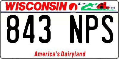 WI license plate 843NPS