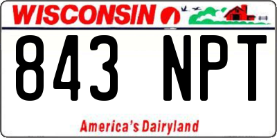WI license plate 843NPT