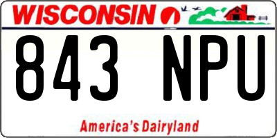 WI license plate 843NPU