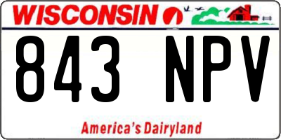 WI license plate 843NPV