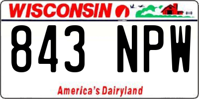 WI license plate 843NPW