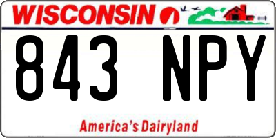 WI license plate 843NPY