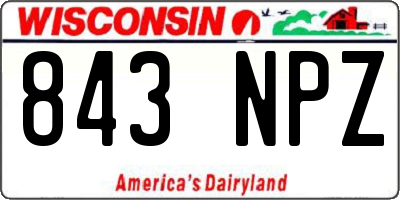 WI license plate 843NPZ