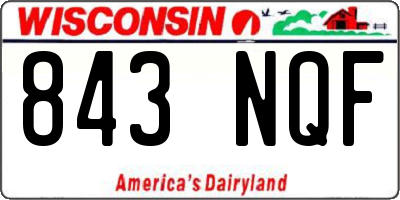 WI license plate 843NQF
