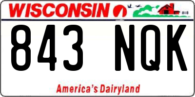 WI license plate 843NQK