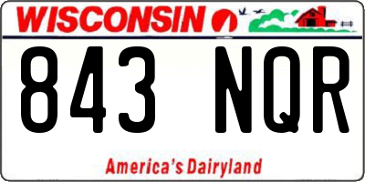 WI license plate 843NQR