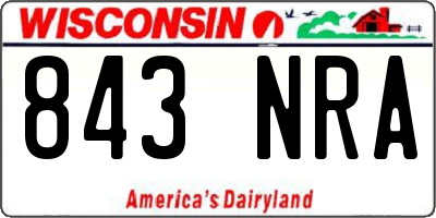 WI license plate 843NRA