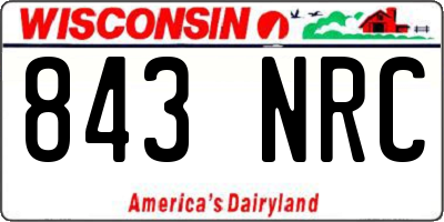 WI license plate 843NRC