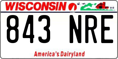 WI license plate 843NRE