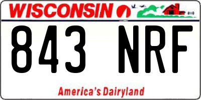 WI license plate 843NRF