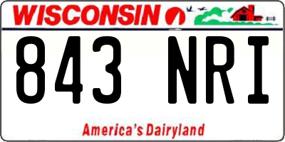 WI license plate 843NRI