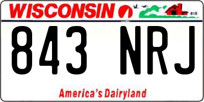WI license plate 843NRJ