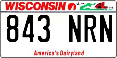 WI license plate 843NRN