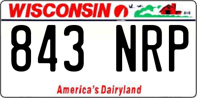 WI license plate 843NRP
