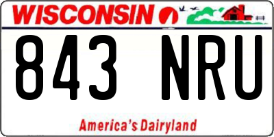 WI license plate 843NRU