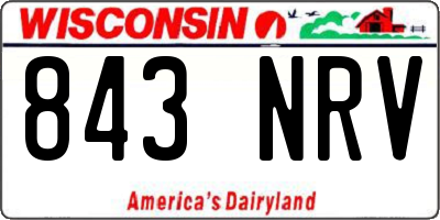 WI license plate 843NRV