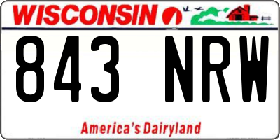 WI license plate 843NRW