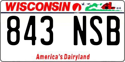 WI license plate 843NSB