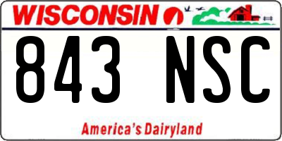 WI license plate 843NSC