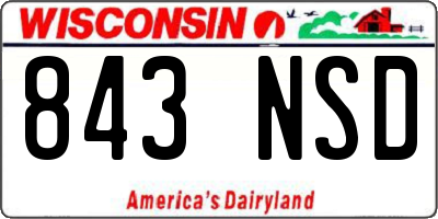 WI license plate 843NSD