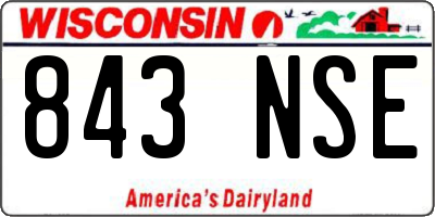 WI license plate 843NSE