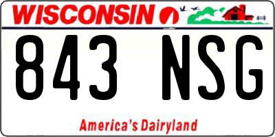 WI license plate 843NSG