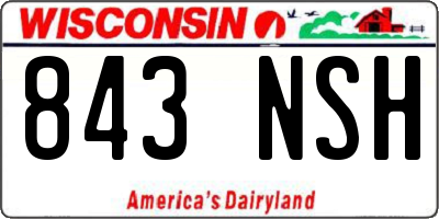 WI license plate 843NSH