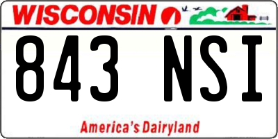 WI license plate 843NSI