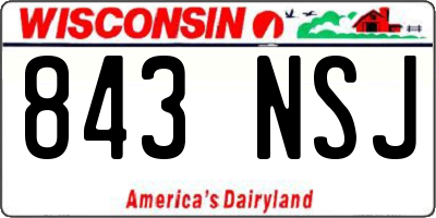 WI license plate 843NSJ