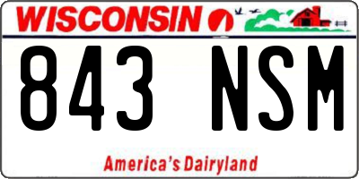 WI license plate 843NSM