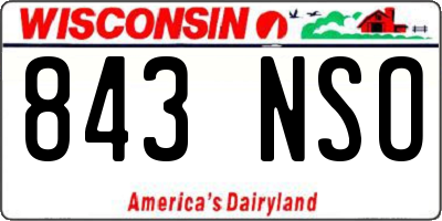 WI license plate 843NSO