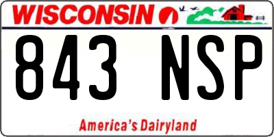 WI license plate 843NSP