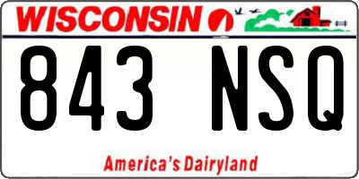 WI license plate 843NSQ